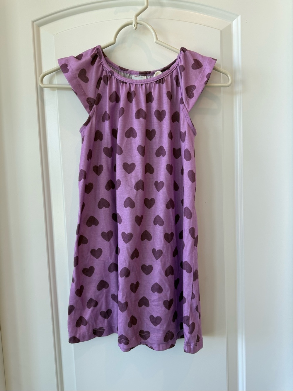 Hanna Andersson Lavender Dress with Dark Heart Print